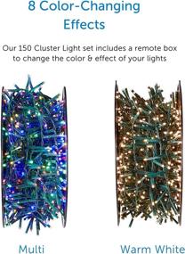 img 2 attached to 🎄 NOMA LED Advanced Cluster Christmas Lights with 8 Modes, Indoor & Outdoor String Lights - 150 Pure White & Multi-Color Bulbs, 25.8 Ft. Strand