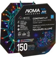 🎄 noma led advanced cluster christmas lights with 8 modes, indoor & outdoor string lights - 150 pure white & multi-color bulbs, 25.8 ft. strand логотип