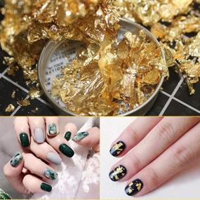 img 1 attached to 🎨 Fantye 3 Bottles Gold Foil Flakes Set - Resin, Metallic, Metal Leaf Flakes for Nail Art (Gold, Silver, Copper) - 9 Grams