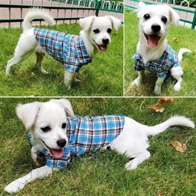 img 2 attached to Stylish Plaid Dog Shirt Puppy Clothes - Classic Grid Polo T-Shirt for Dogs & Cats - Comfortable 👕 and Cool Apparel Outfit for Small, Medium, Large Pets - Perfect for Baby Boys and Girls - Shop now!