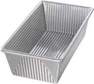 usa pan bakeware: aluminized steel loaf pan, 1.25 pound, silver, premium quality logo