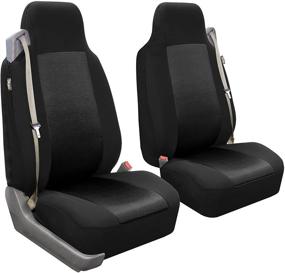 img 3 attached to FH Group FB302BLACK102 Black Classic Cloth Front High Back Seat Cover