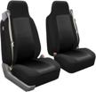 fh group fb302black102 black classic cloth front high back seat cover logo