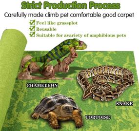 img 1 attached to 🐍 MCLANZOO Reptile Carpet: Special Pet Terrarium Liner for Snakes, Chameleons, Geckos - Ideal as Substrate Mat & Kitchen Use (2 Sheets) - Includes Tweezers Feeding Tongs