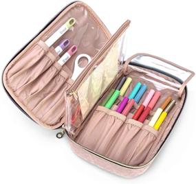img 2 attached to 🌸 Yarwo Dusty Rose Carrying Case for Cricut Tools Set - Accessories Organizer Bag for Craft Pens and Basic Tools (Patented Design) - Improved SEO