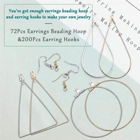 img 3 attached to 🔗 72Pcs Beading Hoop Set with 200Pcs Earring Hooks: DIY Craft Earring Making Kit