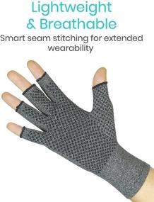 img 1 attached to 🧤 Vive Arthritis Gloves - Men & Women Textured Fingerless Compression - Open Finger Hand Gloves for Rheumatoid and Osteoarthritis - Joint Pain Relief for Typing & Computer Use (Medium)