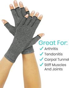 img 3 attached to 🧤 Vive Arthritis Gloves - Men & Women Textured Fingerless Compression - Open Finger Hand Gloves for Rheumatoid and Osteoarthritis - Joint Pain Relief for Typing & Computer Use (Medium)