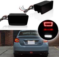 gtinthebox 3-in-1 led rear bumper fog light kit stop brake backup reverse running tail lights for 2011-up subaru impreza wrx/sti xv crosstrek(smoked lens) logo