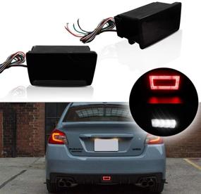 img 4 attached to GTINTHEBOX 3-In-1 LED Rear Bumper Fog Light Kit Stop Brake Backup Reverse Running Tail Lights For 2011-Up Subaru Impreza WRX/STi XV Crosstrek(Smoked Lens)