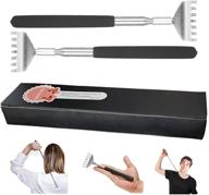 🖐️ extendable back scratcher set: perfect for women, men, and adults, includes gift box (2 pieces/rake) logo