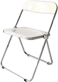 img 4 attached to 🪑 LUOWAN Ivory Acrylic Folding Chair - Modern & Colorful Design for Stylish Seating