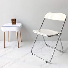 img 3 attached to 🪑 LUOWAN Ivory Acrylic Folding Chair - Modern & Colorful Design for Stylish Seating