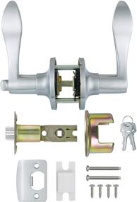 img 2 attached to 🚪 Taftek AML101 Non-Reversible Door Lock with Keys Lever Handle in Satin Nickel for Door Thickness 1-3/8" to 1-3/4" (35mm-45mm)