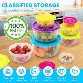 img 3 attached to 🍱 Clear Nesting Food Storage Container Set with Lids - Stackable Plastic Containers for Kitchen Pantry Organization - BPA Free, Microwave and Freezer Safe - 5 Pack