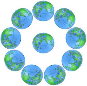 img 4 attached to 🌍 10-Pack PVC Inflatable Globe - Coopay World Globe Earth Beach Ball for Beach Recreational or Educational Use