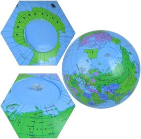 img 1 attached to 🌍 10-Pack PVC Inflatable Globe - Coopay World Globe Earth Beach Ball for Beach Recreational or Educational Use