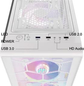 img 1 attached to 🎮 MUSETEX Mesh ATX Mid-Tower Computer Case with 6×120mm LED ARGB Fans & USB 3.0 Port - White G06N6-WW: A Gamer's Delight