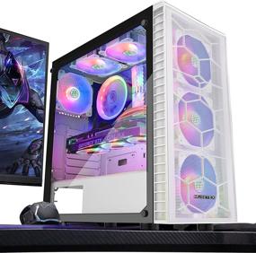 img 3 attached to 🎮 MUSETEX Mesh ATX Mid-Tower Computer Case with 6×120mm LED ARGB Fans & USB 3.0 Port - White G06N6-WW: A Gamer's Delight