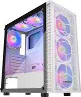 🎮 musetex mesh atx mid-tower computer case with 6×120mm led argb fans & usb 3.0 port - white g06n6-ww: a gamer's delight logo