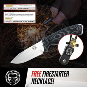 img 3 attached to 🔪 Outdoor Survival Camping Knife Set - Fixed Blade Hunting Knife with Sheath - Perfect Gift for Him, Includes Fire Starter, G10 Scraper, Paracord - Enhanced Full Tang Tactical Survival Knife Kit for Bushcraft Enthusiasts