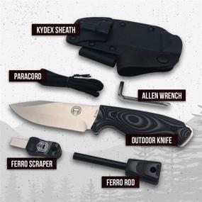 img 1 attached to 🔪 Outdoor Survival Camping Knife Set - Fixed Blade Hunting Knife with Sheath - Perfect Gift for Him, Includes Fire Starter, G10 Scraper, Paracord - Enhanced Full Tang Tactical Survival Knife Kit for Bushcraft Enthusiasts
