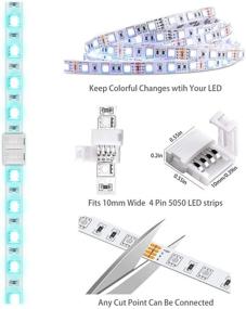 img 3 attached to 40-Pack LED Strip Light Connectors, 10mm Unwired 4 Pin 5050 RGB LED Light Strips Connectors Kit with 12 Gapless Connectors, 6 Corner Connectors – Compatible with Multicolor LED Strip 5V 12V 24V – Includes 20 Wire Clips and 2 Open Tools