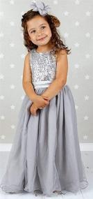 img 2 attached to 👗 Captivating Bow Dream Flower Girl's Dress: Stunning Sequins & Tulle Ensemble with Complementary Headband