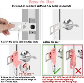 img 1 attached to Enhance Safety and Privacy While Traveling with the Portable Door Lock Home Security Locker – Perfect for Hotels, Homes, Apartments, and Colleges (1 Pack, Pink)