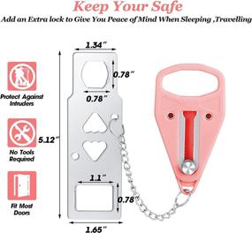 img 2 attached to Enhance Safety and Privacy While Traveling with the Portable Door Lock Home Security Locker – Perfect for Hotels, Homes, Apartments, and Colleges (1 Pack, Pink)