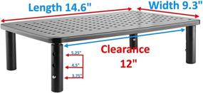 img 2 attached to 🖥️ 3-Pack Monitor Stands: Versatile Dual Monitor Laptop Stands or Separate Adjustable risers - Metal, Black