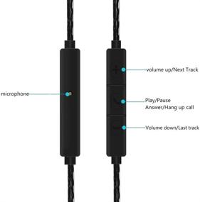 img 2 attached to 🎧 Alitutumao Replacement Audio Cable Aux Cord with Mic & Remote Volume Control - Compatible with Sol Republic Master Tracks HD V8 V10 V12 MFI X3 Ultra XC Headphones Wire (Black)