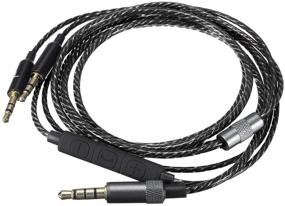 img 1 attached to 🎧 Alitutumao Replacement Audio Cable Aux Cord with Mic & Remote Volume Control - Compatible with Sol Republic Master Tracks HD V8 V10 V12 MFI X3 Ultra XC Headphones Wire (Black)