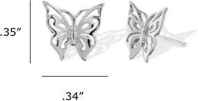 img 1 attached to 🦋 Exquisite Sterling Silver Cut-Out Butterfly Stud Earrings by Boma Jewelry: Feminine Elegance Captured