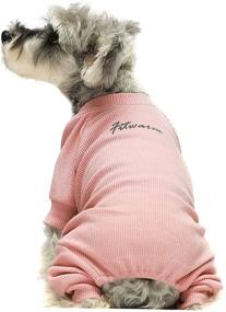 img 4 attached to 🐾 Fitwarm Basics: премиальные легкие комбинезоны для домашних животных из вафельного трикотажа - удобные пижамы для собак из хлопка и коттедж для кошек