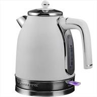 🔌 ovente electric stainless steel hot water kettle 1.7l with auto shut-off & boil dry protection - white ks777w логотип