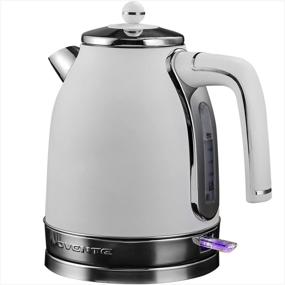 img 4 attached to 🔌 Ovente Electric Stainless Steel Hot Water Kettle 1.7L with Auto Shut-Off & Boil Dry Protection - White KS777W