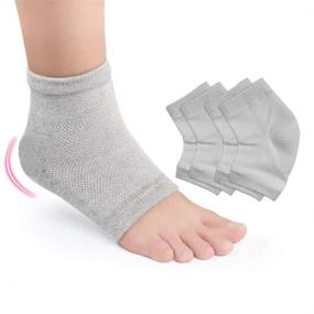 img 4 attached to 🧦 Hilph® Moisturizing Heel Socks - 2 Pairs Toeless Spa Sock for Cracked Heel Treatment, Foot Care, Dry Feet, Calluses - Grey