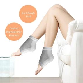 img 1 attached to 🧦 Hilph® Moisturizing Heel Socks - 2 Pairs Toeless Spa Sock for Cracked Heel Treatment, Foot Care, Dry Feet, Calluses - Grey