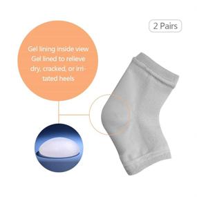 img 3 attached to 🧦 Hilph® Moisturizing Heel Socks - 2 Pairs Toeless Spa Sock for Cracked Heel Treatment, Foot Care, Dry Feet, Calluses - Grey