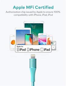 img 3 attached to 🔌 Xcentz MFi сертифицированный зарядное устройство iPhone 6ft 2 шт. - Кабель для передачи данных высокой скорости с металлическим разъемом для iPhone 11/11 Pro/Pro max/X/XS/XR/XS Max, iPad Mini/Air - Голубой (нейлоновая оплетка)