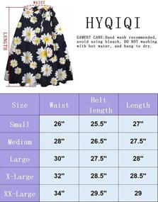 img 1 attached to Women's Versatile High Waist Floral Print Skirt with Pockets - A-Line Ruched Midi Swing Skirt