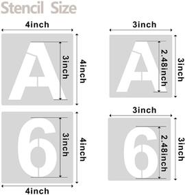 img 3 attached to 🎨 36 Pack Reusable Alphabet Stencils Templates for Art and Craft Painting, Bullet Journal Writing, Doodle Drawing on Wood, Glass, Wall, Fabric, Chalkboard: Letters & Numbers Stencils