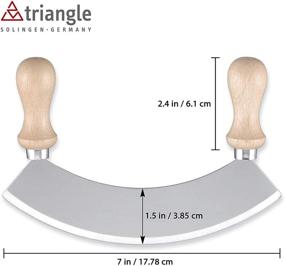 img 2 attached to 🔪 Нож-лунка Triangle Germany: 7-дюймовый профессионального качества дизайн для эффективного нарезания и измельчения с лезвием из нержавеющей стали без ржавчины и эргономичной рукояткой из бука.
