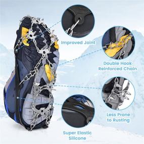 img 1 attached to ❄️ Enhanced Ice Traction Cleats: Upgraded 28 Anti-Slip Stainless Steel Spikes for Hiking, Climbing, and Fishing