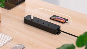 img 1 attached to 💡 ONSMART Mini Power Strip with 3 AC Outlets, 2 USB Ports, 2.4A Max Output - Ideal for Home, Travel, Office, Cruise - Overload Protection, 1.5Ft UL Certified Extension Cord - Pack of 2, Black
