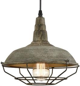 img 2 attached to 🏚️ Rustic Charm: Vintage Metal Cage Barn Ceiling Pendant with Stained Finish Mold Color - Illuminating 1-Light Fixture