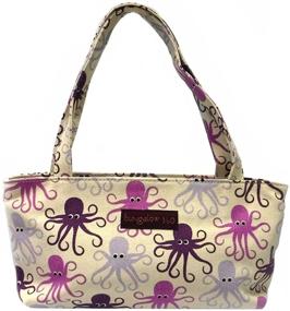 img 2 attached to 🐙 Bungalow360 Vegan Cotton Canvas Mini Bag: A Charming Purple Octopus Companion