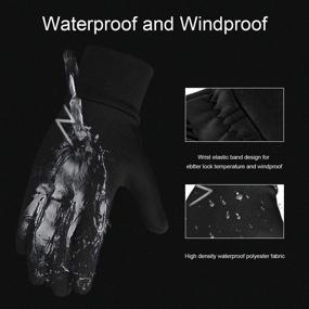 img 3 attached to 🧤 Детские зимние перчатки YukiniYa: водоотталкивающие, сенсорные, теплый флис, антискользящие для мальчиков и девочек от 3 до 15 лет