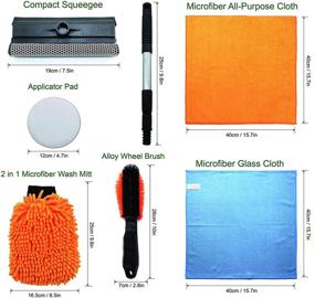 img 3 attached to 🚗 SCRUBIT Набор для чистки автомобиля - 6 предметов для детальной мойки автомобиля с оконной резинкой, кистью для колес, рукавицей для мойки и микрофиброй - лучшее средство для очистки перед следующей мойкой вашего автомобиля